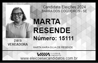 Candidato MARTA RESENDE 2024 - BARRA DOS COQUEIROS - Eleições