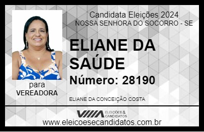 Candidato ELIANE, SUA MÃO AMIGA 2024 - NOSSA SENHORA DO SOCORRO - Eleições