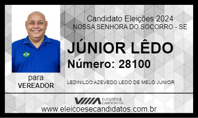 Candidato JÚNIOR LÊDO 2024 - NOSSA SENHORA DO SOCORRO - Eleições