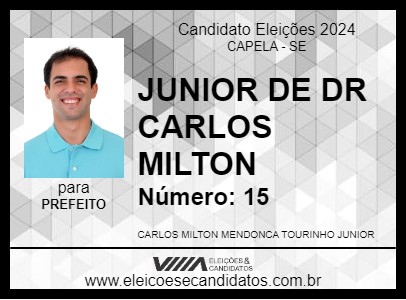 Candidato JUNIOR DE DR CARLOS MILTON 2024 - CAPELA - Eleições