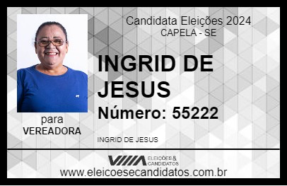 Candidato INGRID DE JESUS 2024 - CAPELA - Eleições