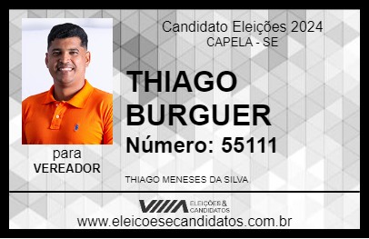 Candidato THIAGO BURGUER 2024 - CAPELA - Eleições