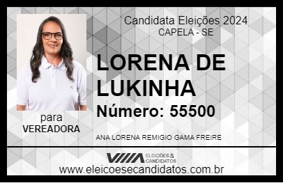 Candidato LORENA DE LUKINHA 2024 - CAPELA - Eleições