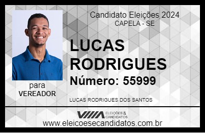 Candidato LUCAS RODRIGUES 2024 - CAPELA - Eleições