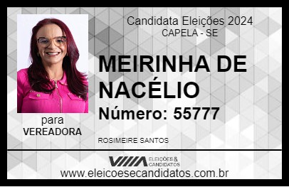 Candidato MEIRINHA DE NACÉLIO 2024 - CAPELA - Eleições