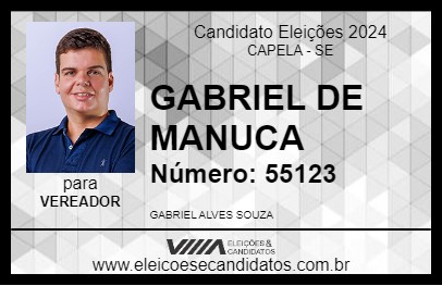 Candidato GABRIEL DE MANUCA 2024 - CAPELA - Eleições