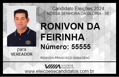 Candidato RONIVON DA FEIRINHA 2024 - NOSSA SENHORA DA GLÓRIA - Eleições