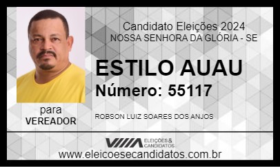 Candidato ESTILO AUAU 2024 - NOSSA SENHORA DA GLÓRIA - Eleições