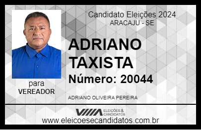 Candidato ADRIANO TAXISTA 2024 - ARACAJU - Eleições