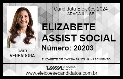 Candidato ELIZABETE ASSIST SOCIAL 2024 - ARACAJU - Eleições