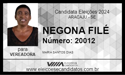 Candidato NEGONA FILÉ 2024 - ARACAJU - Eleições