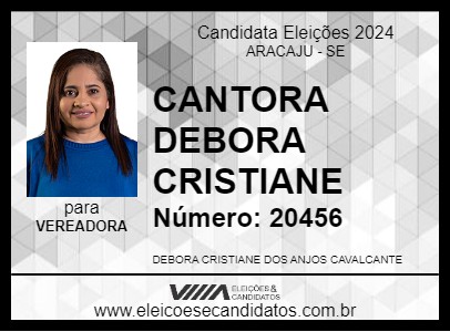 Candidato CANTORA DEBORA CRISTIANE 2024 - ARACAJU - Eleições