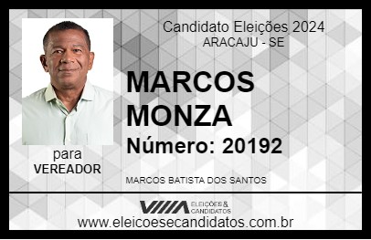 Candidato MARCOS MONZA 2024 - ARACAJU - Eleições