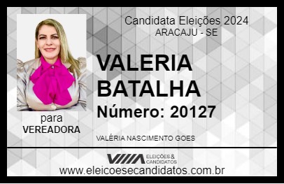 Candidato VALERIA BATALHA 2024 - ARACAJU - Eleições