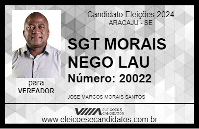 Candidato SGT MORAIS NEGO LAU 2024 - ARACAJU - Eleições