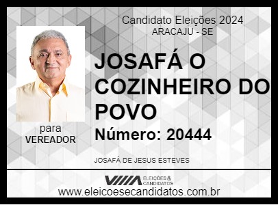 Candidato JOSAFÁ O COZINHEIRO DO POVO 2024 - ARACAJU - Eleições