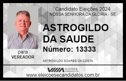 Candidato ASTROGILDO DA SAUDE 2024 - NOSSA SENHORA DA GLÓRIA - Eleições