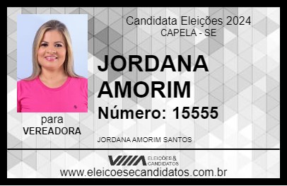 Candidato JORDANA AMORIM 2024 - CAPELA - Eleições