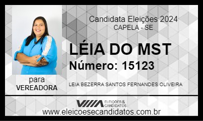 Candidato LÉIA DO MST 2024 - CAPELA - Eleições