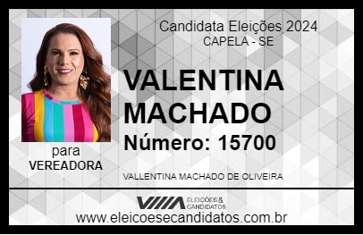 Candidato VALENTINA MACHADO 2024 - CAPELA - Eleições