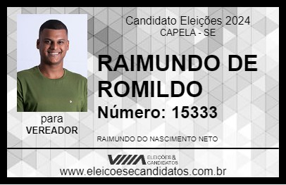 Candidato RAIMUNDO DE ROMILDO 2024 - CAPELA - Eleições