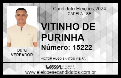 Candidato VITINHO DE PURINHA 2024 - CAPELA - Eleições