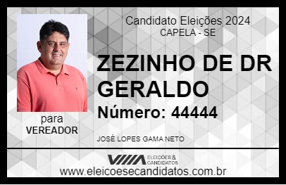 Candidato ZEZINHO DE DR GERALDO 2024 - CAPELA - Eleições