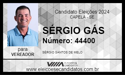 Candidato SÉRGIO GÁS 2024 - CAPELA - Eleições