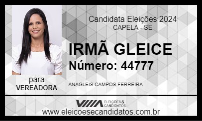 Candidato IRMÃ GLEICE 2024 - CAPELA - Eleições