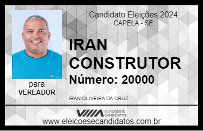 Candidato IRAN CONSTRUTOR 2024 - CAPELA - Eleições