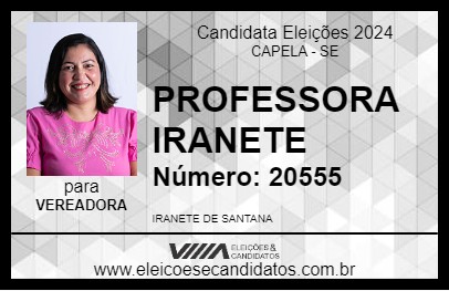 Candidato PROFESSORA IRANETE 2024 - CAPELA - Eleições