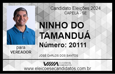 Candidato NINHO DO TAMANDUÁ 2024 - CAPELA - Eleições