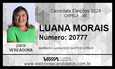 Candidato LUANA MORAIS 2024 - CAPELA - Eleições