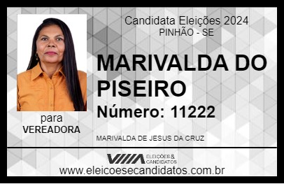 Candidato MARIVALDA DO PISEIRO 2024 - PINHÃO - Eleições