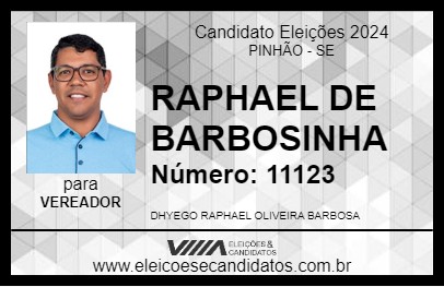 Candidato RAPHAEL DE BARBOSINHA 2024 - PINHÃO - Eleições