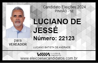 Candidato LUCIANO DE JESSÉ 2024 - PINHÃO - Eleições