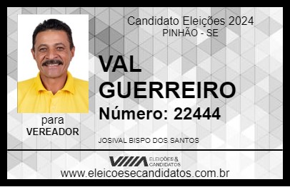 Candidato VAL GUERREIRO 2024 - PINHÃO - Eleições