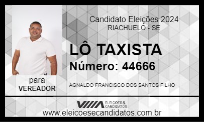 Candidato LÔ TAXISTA 2024 - RIACHUELO - Eleições