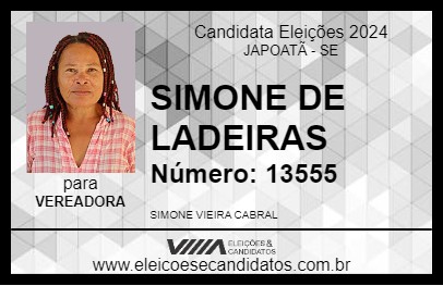 Candidato SIMONE DE LADEIRAS 2024 - JAPOATÃ - Eleições