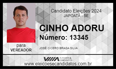 Candidato CINHO ADORU 2024 - JAPOATÃ - Eleições