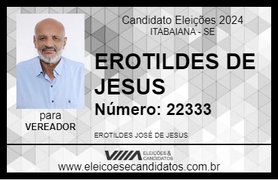 Candidato EROTILDES DE JESUS 2024 - ITABAIANA - Eleições