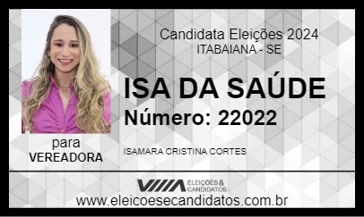 Candidato ISA DA SAÚDE 2024 - ITABAIANA - Eleições