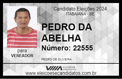 Candidato PEDRO DA ABELHA 2024 - ITABAIANA - Eleições