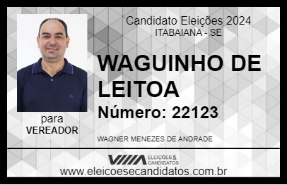 Candidato WAGUINHO DE LEITOA 2024 - ITABAIANA - Eleições