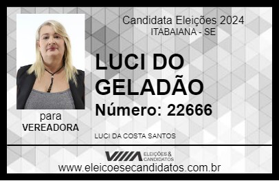 Candidato LUCI DO GELADÃO 2024 - ITABAIANA - Eleições