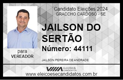 Candidato JAILSON DO SERTÃO 2024 - GRACCHO CARDOSO - Eleições