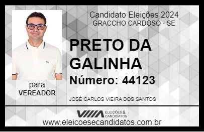 Candidato PRETO DA GALINHA 2024 - GRACCHO CARDOSO - Eleições