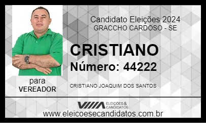 Candidato CRISTIANO 2024 - GRACCHO CARDOSO - Eleições