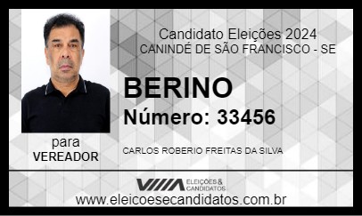 Candidato BERINHO 2024 - CANINDÉ DE SÃO FRANCISCO - Eleições