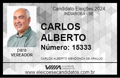 Candidato CARLOS ALBERTO 2024 - INDIAROBA - Eleições